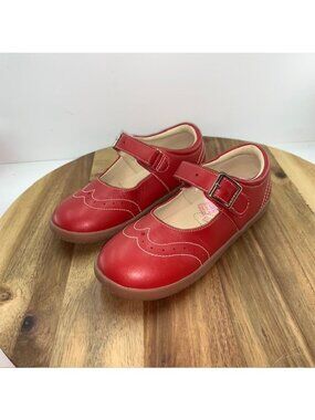 New Livie And Luca Libra Girls Mary Jane Sandals Leather Red Breathable Size 3Y